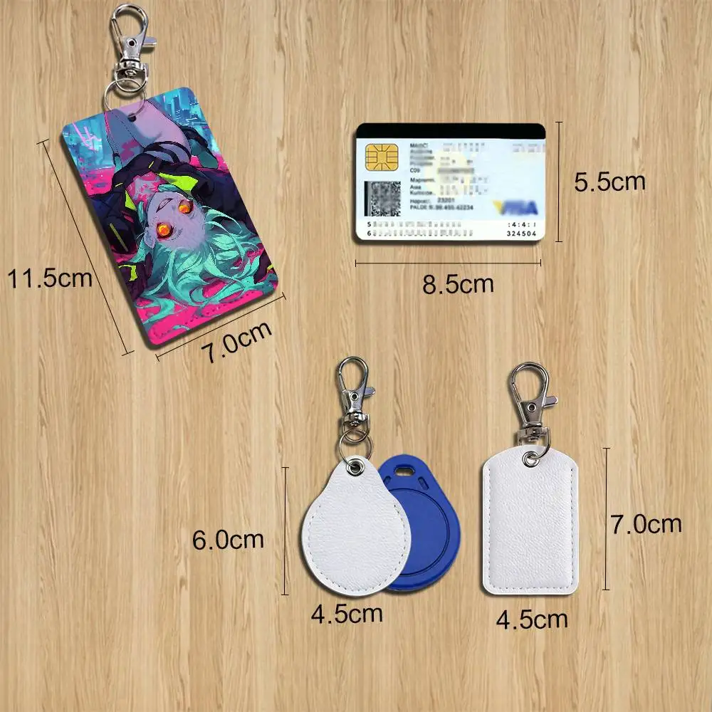 Colorful and adorable girl Rebecca Card Holder With Keychain Executive Protection For Bank Credit Subway Bus Case