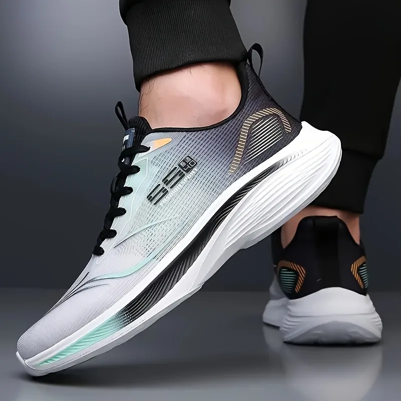 春夏用の通気性メッシュメンズシューズ、カジュアルで軽量なスポーツシューズ、柔らかいソールの滑り止めランニングシューズ