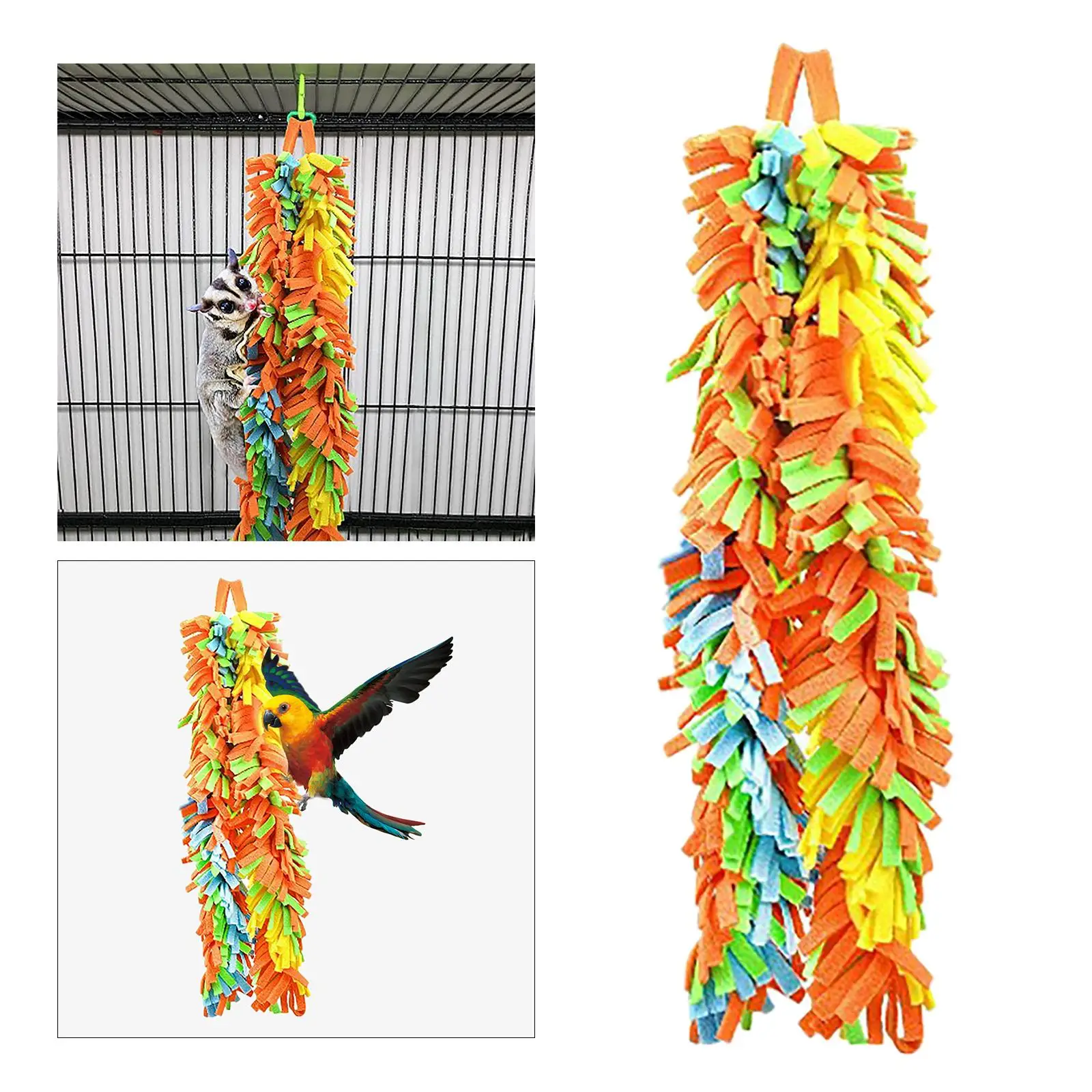 Parrot Knotted Rope Chew Toy Hanging Bird Cage Accessories Multicolor Cloth Supplies for Finch Conure Cockatiel Parrot Knotted Rope Chew Toy Hanging Bird Cage Accessories Multicolor Cloth Supplies for Finch Conure Cockatiel