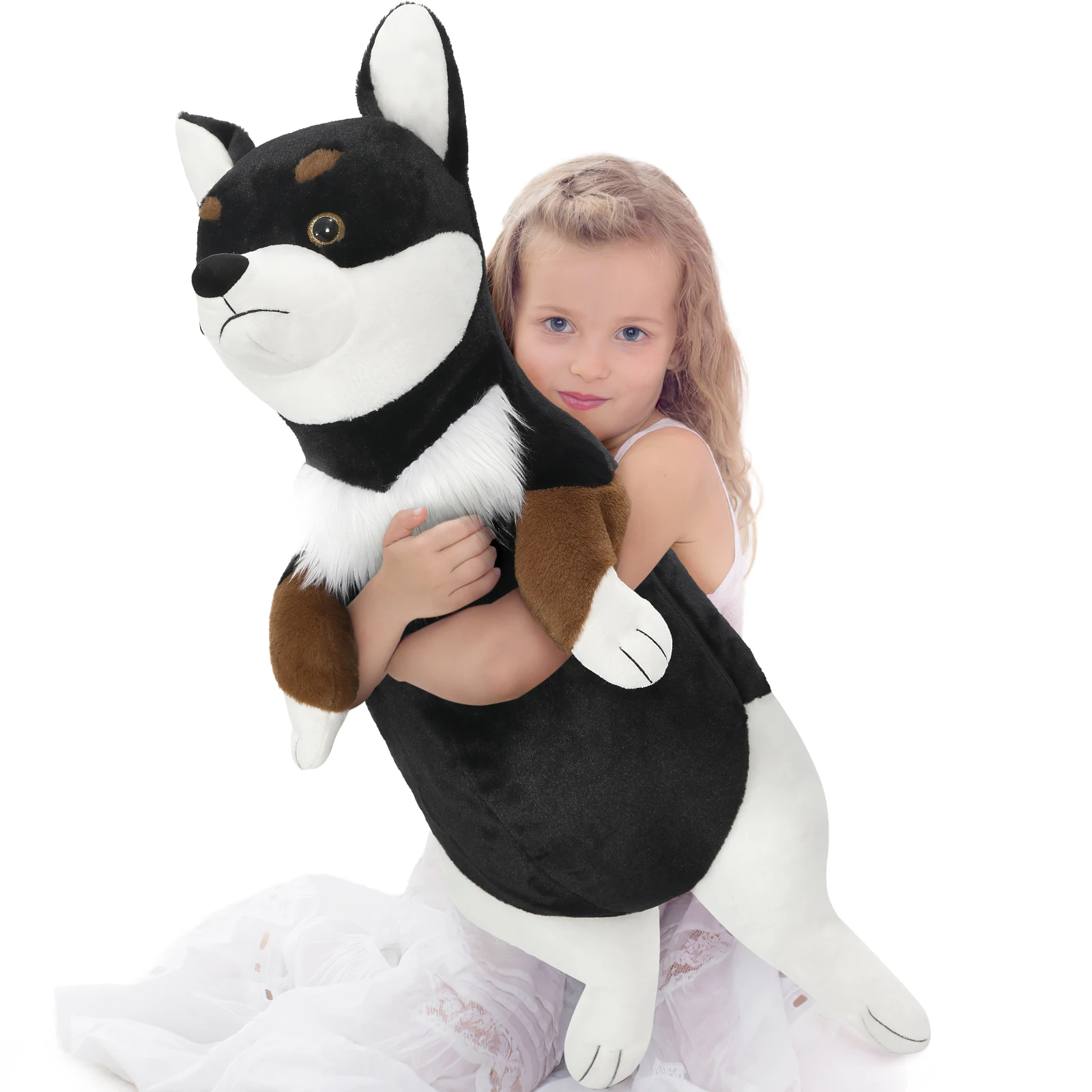 

Giant 35-Inch 'Lying Flat' Dog Plush - The Ultimate Anti-Hustle Black Stuffed Animal, A Unique & Relatable Gift for Christmas