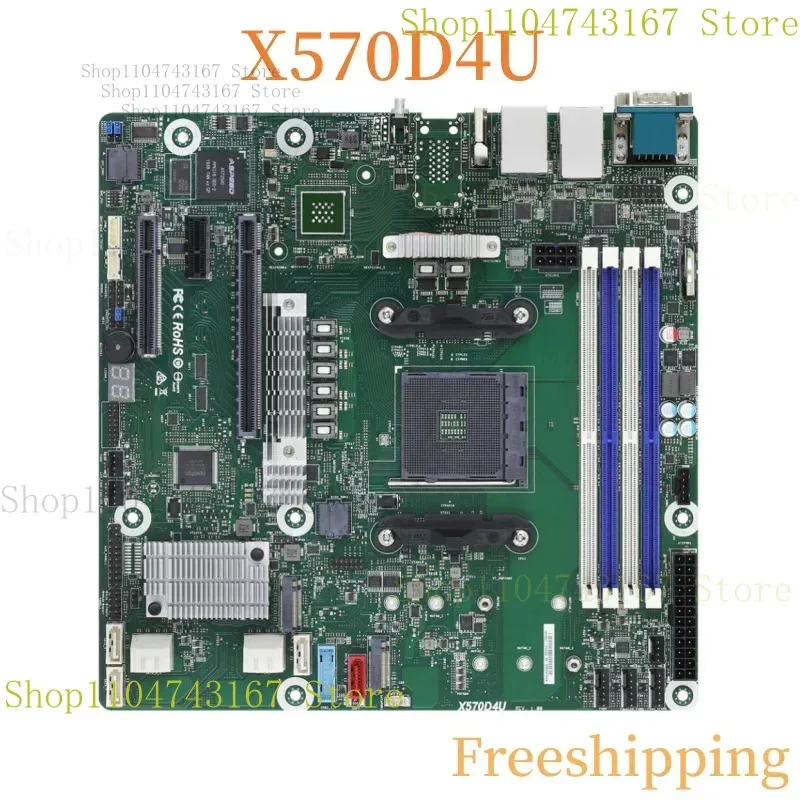 

X570D4U для AsRock с поддержкой Ryzen 5000 AM4 PGA 1331, материнская плата DDR4, 100% протестирована, полностью работает
