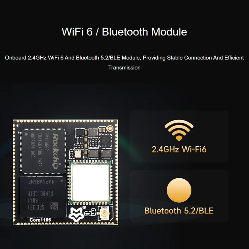 Luckfox Core1106 Development RV1106 Core Board 0.5TOPS الحسابي 8G EMMC المتكاملة ARM Cortex-A7/RISC-V MCU/NPU/ISP-X64A