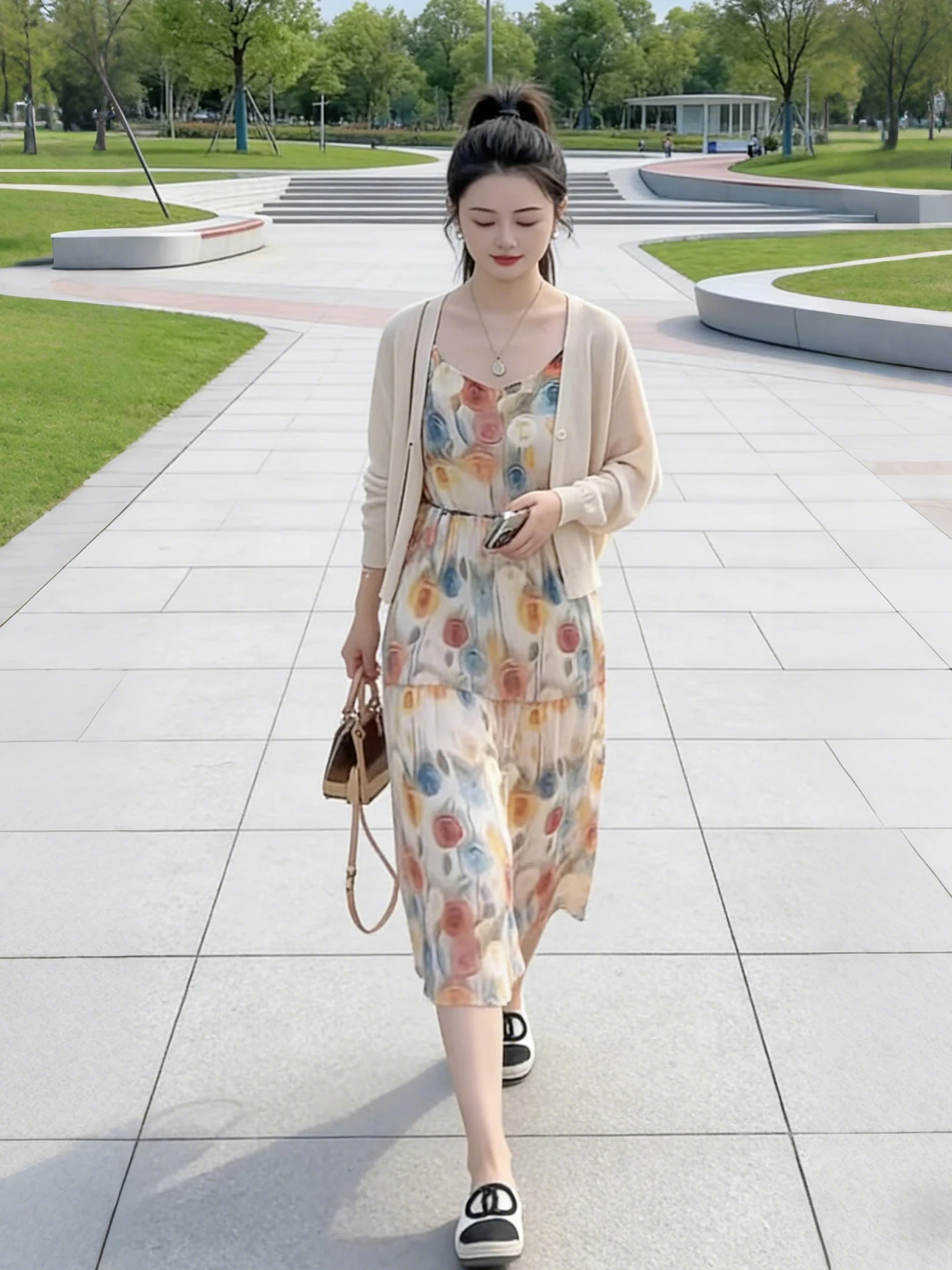 

Women's Knitted Cardigan Dress Set Summer New Style Sun Protection Gentle Wind Skirt Trendy Matching Two-Piece Suit Casual Co...