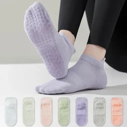 Professional Yoga Socks Women Hollow Out Mesh Thin Breathable Dance Sports Socks Solid Color Silicone Non-slip Pilates Socks Sox