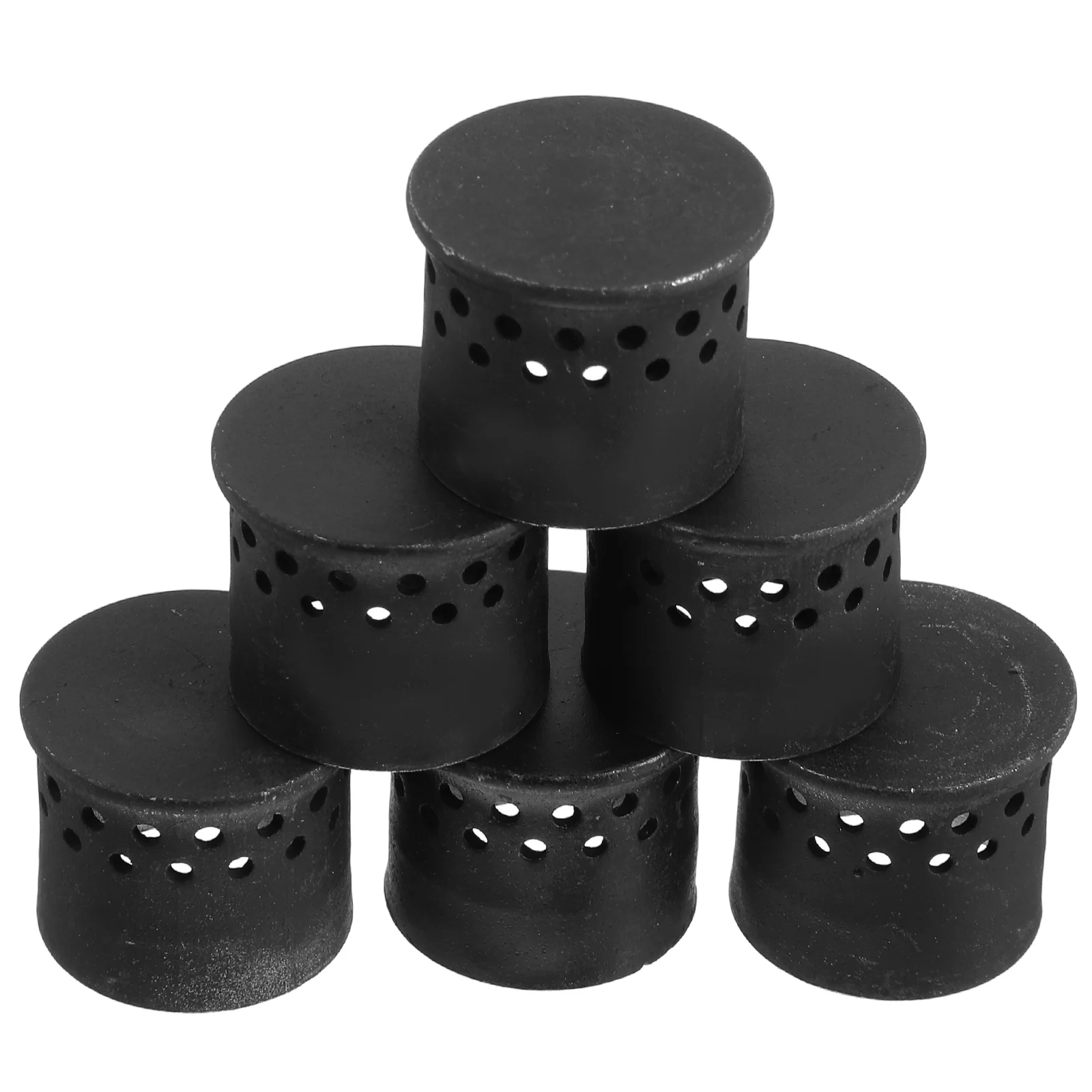

6 Pcs Stove Top Cover for Gas Burner Fire Cooktop Accessories Black Copper Alloy Protector