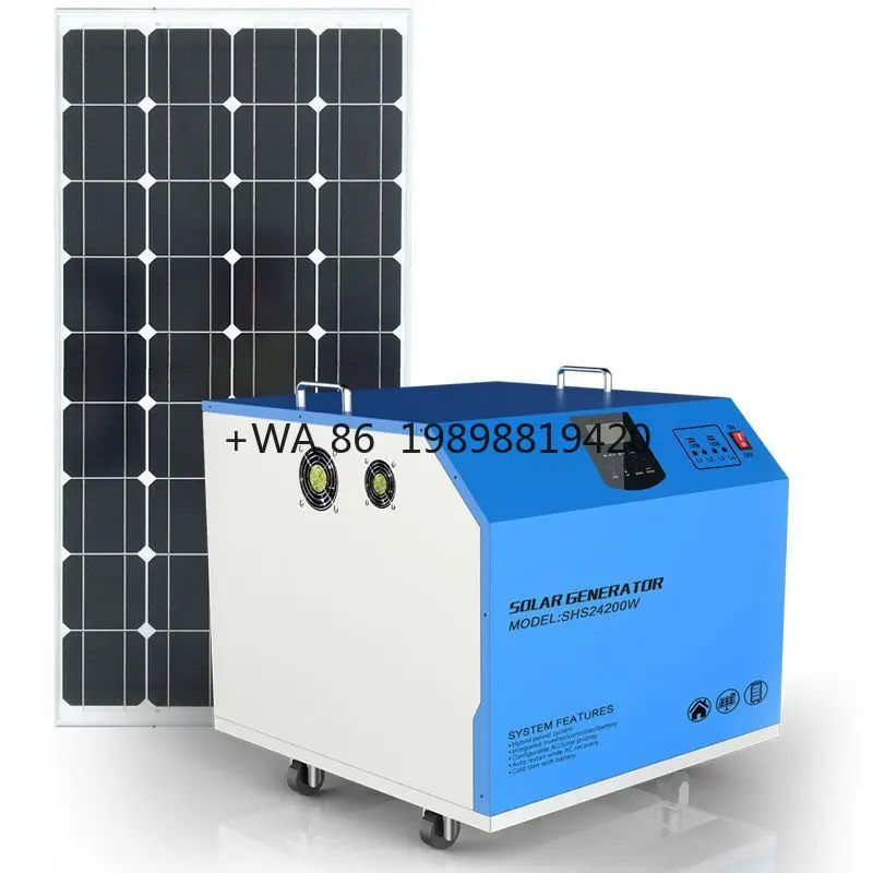 Solar Inverter 24v Dc-1500w  Panel 36v-300w*2pcs  Battery 12v-200ah*2pcs  All-In-One  System