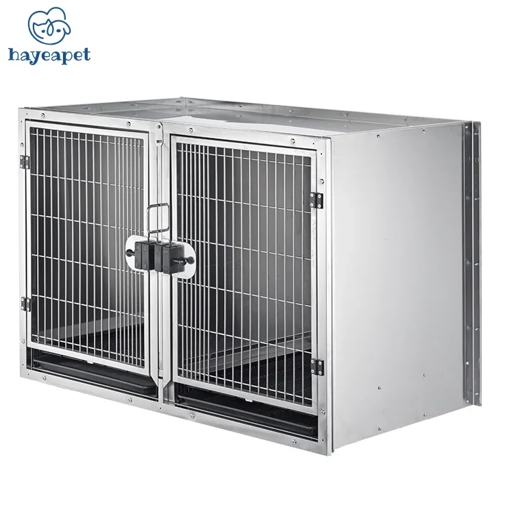 Pet Modular Cage Bank Whosale Hospital Stainless Steel Veterinary Vet Dog Cat Pet Show Cage Bank For Large Animal