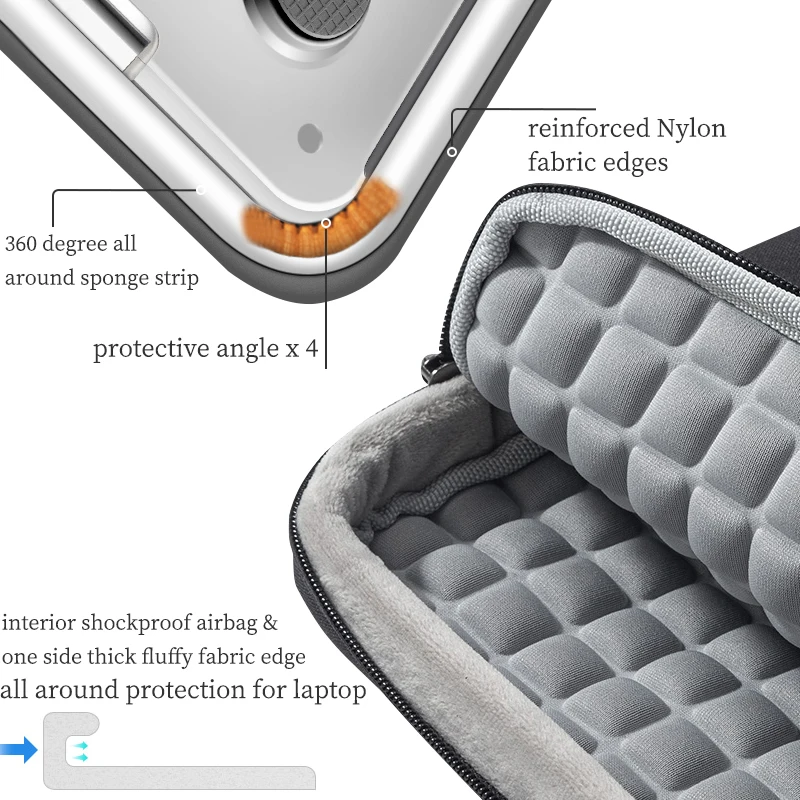 حقيبة حمل للكمبيوتر المحمول مقاس 13 14 15.6 بوصة لأجهزة Macbook Air 13.3 Pro M4 14.2 Huawei Xiaomi Dell Lenovo Acer Asus HP