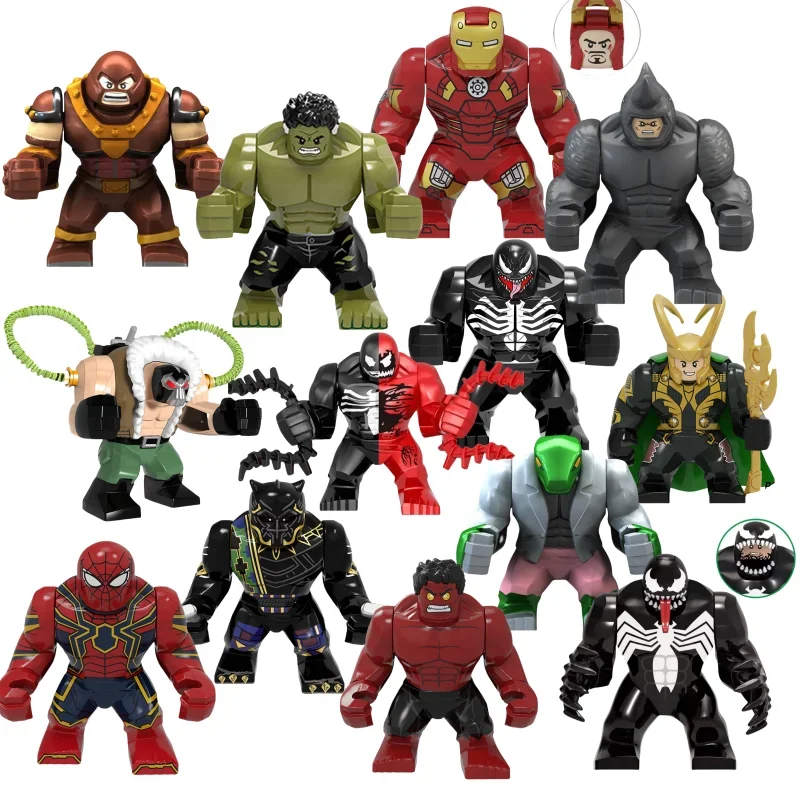 Disney Building Blocks Mini Model Figures Big Goblin Spiderman Iron Man Venom Captain Hawk Deadpool Technic Armor City Gift Toys 