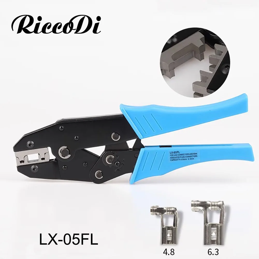 LX-05FL Professional Terminals Crimping Plier Flag  Multi Tools Hands For 4.8/6.3mm Terminal