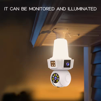 Dual Lens Three Screen 8MP Smart Home Wireless Wifi E27 Cameras Mini cctv Camera IR Night Vision Network Security IP camera