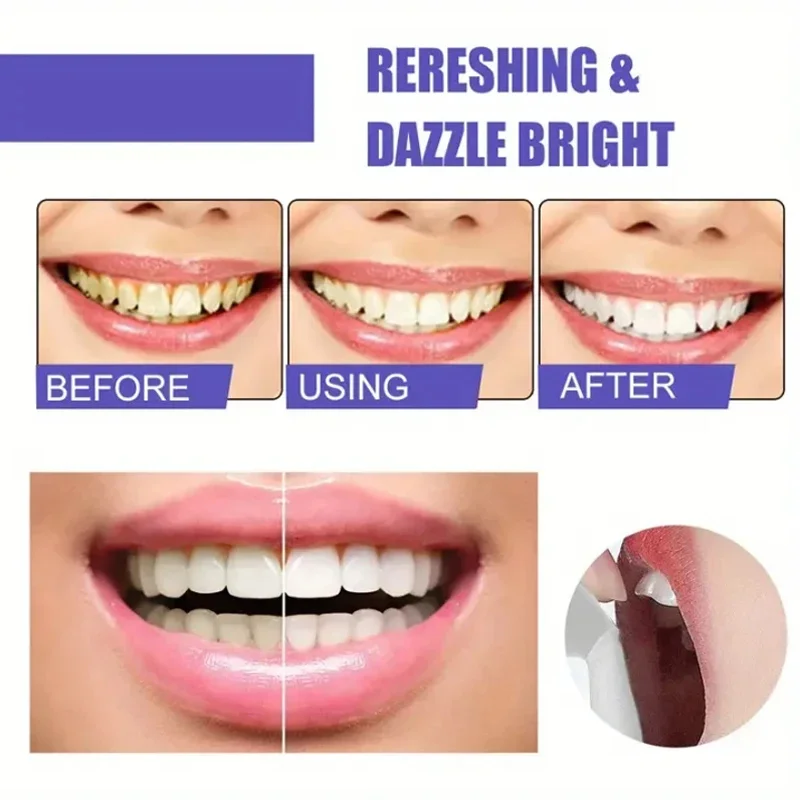 V34 Toothpaste Purple Corrector Teeth Whitening Remove Teeth Stains Freshen Breath Protect Gums Easy Reduce Yellowing Oral Care