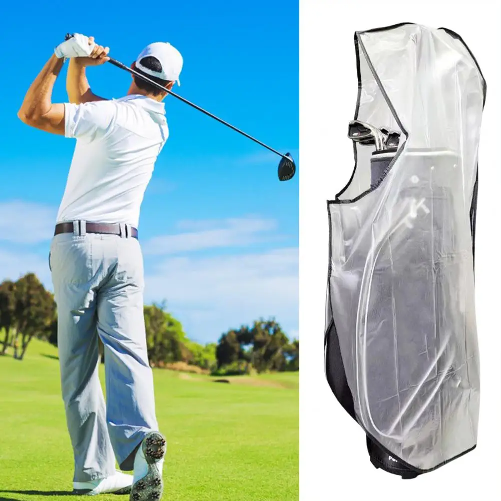 Waterproof Golf Bag Cover Waterproof Folding Golf Bag Rain Cover with Transparent Pvc for Men Women Heavy Duty Club