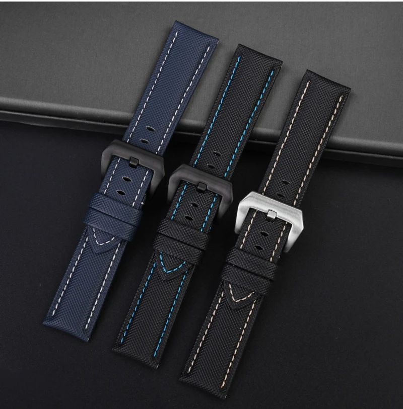 Ремешок из нейлона и углеродного волокна для наручных часов Panerai 441 Luminor PAM1661, водонепроницаемый ремешок для наручных часов из натуральной кожи