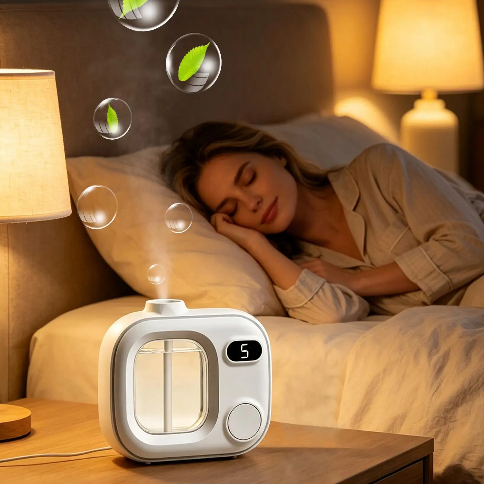 Battery Operated Fine Mist Scent Diffuser Cordless Waterless for Bedroom Bathroom Car Ride Meditation