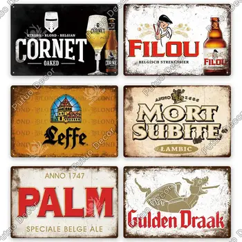 Putuo Decor 比利時啤酒金屬復古錫牌裝飾牌匾牆飾酒吧男士休閒室俱樂部裝飾 10 最佳銷售 啤酒招牌 - №1