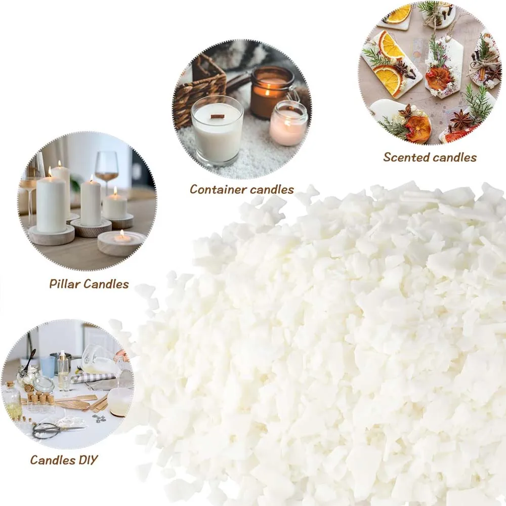 100/500/1000g de cera de soja natural en escamas para velas artesanales DIY, material crudo para hacer velas perfumadas sin aditivos, kit de fabricación.