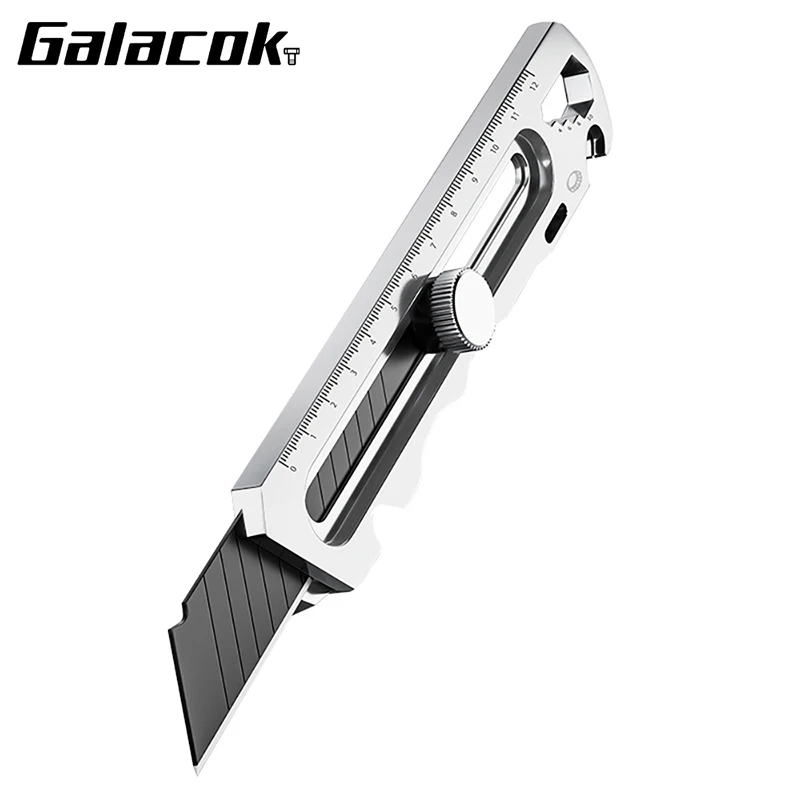 6 In 1 Stainless Steel Utility Knife Multi-Function Opener Retractable Box Cutter Portable Office Home Courier Unboxing Knifes