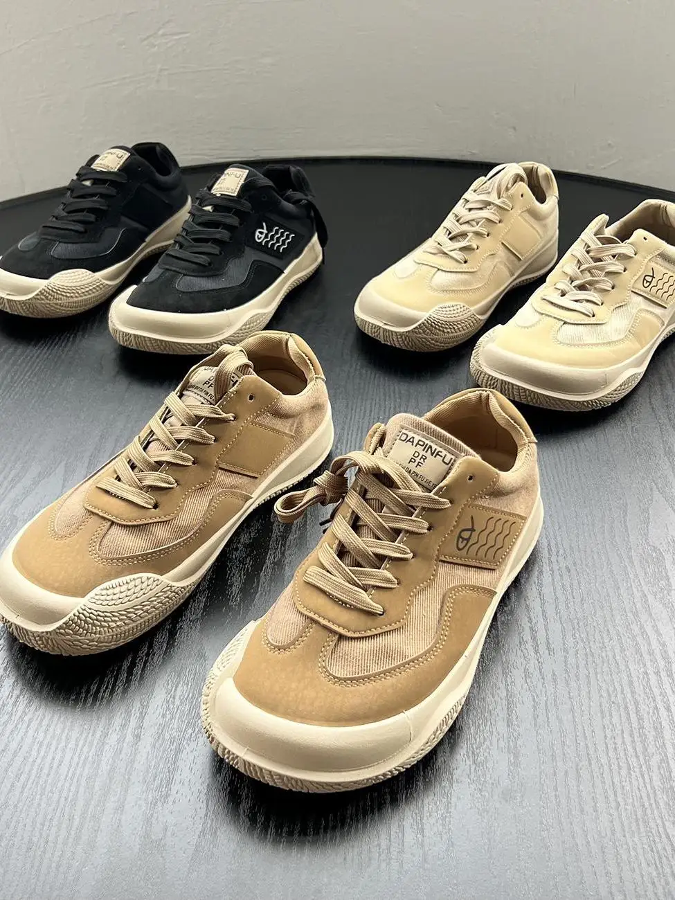 Casual Canvas Upgraded Stitching Design Men's Outdoor Hiking Shoes Breathable Large Head Style Four Seasons Universal Sneakers