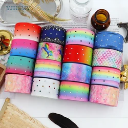 Glitter Stone Grosgrain Ribbons Rhinestones for Gift Wrapping Hair Bow Party Décor Wedding Favor Craft Supplies, Rainbow Color