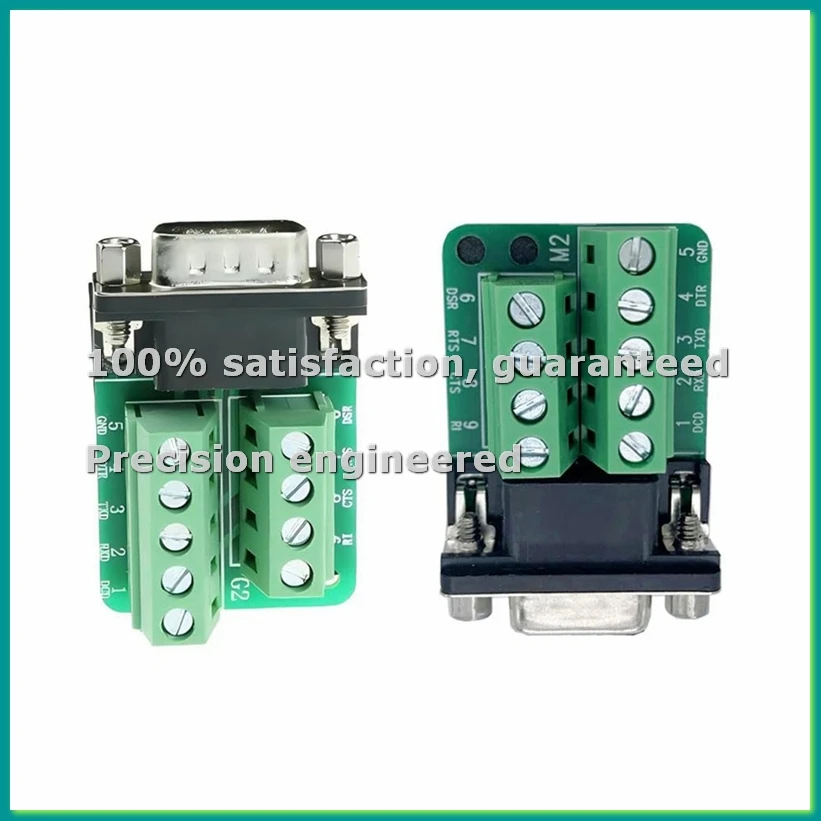 10PCS DB9 Solderless Connector, RS232 D-SUB Serial to 2 Row 9-Pin Port Terminal Adapter Breakout Board with Nuts-PZZW
