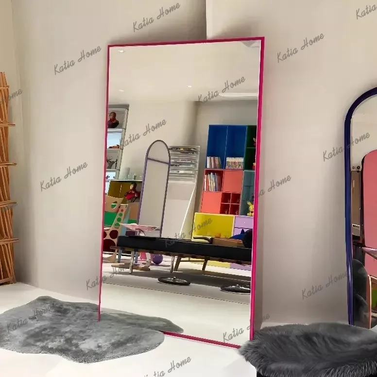 PG Danish Art Decoration Mirror Solid Color Minimalist Style Bedroom Vanity Mirror Customized Color Size  Changing Room Mirror