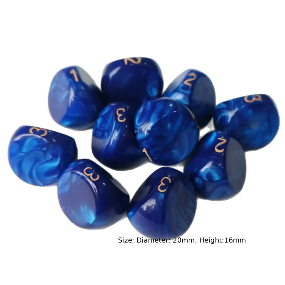 

6-10 шт. D3 акриловые кубики DND игровые кубики акриловые 3-сторонние кубики новые цифровые разноцветные кубики для ролевых игр для аксессуаров для настольных игр TRPG