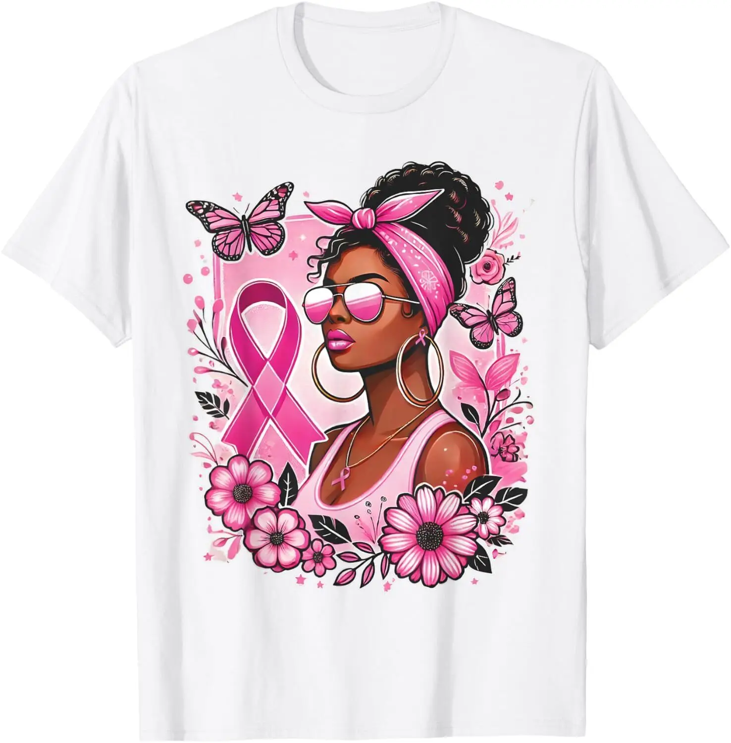 

Breast cancer awareness African American support Wear Pink T-Shirt S-5XL