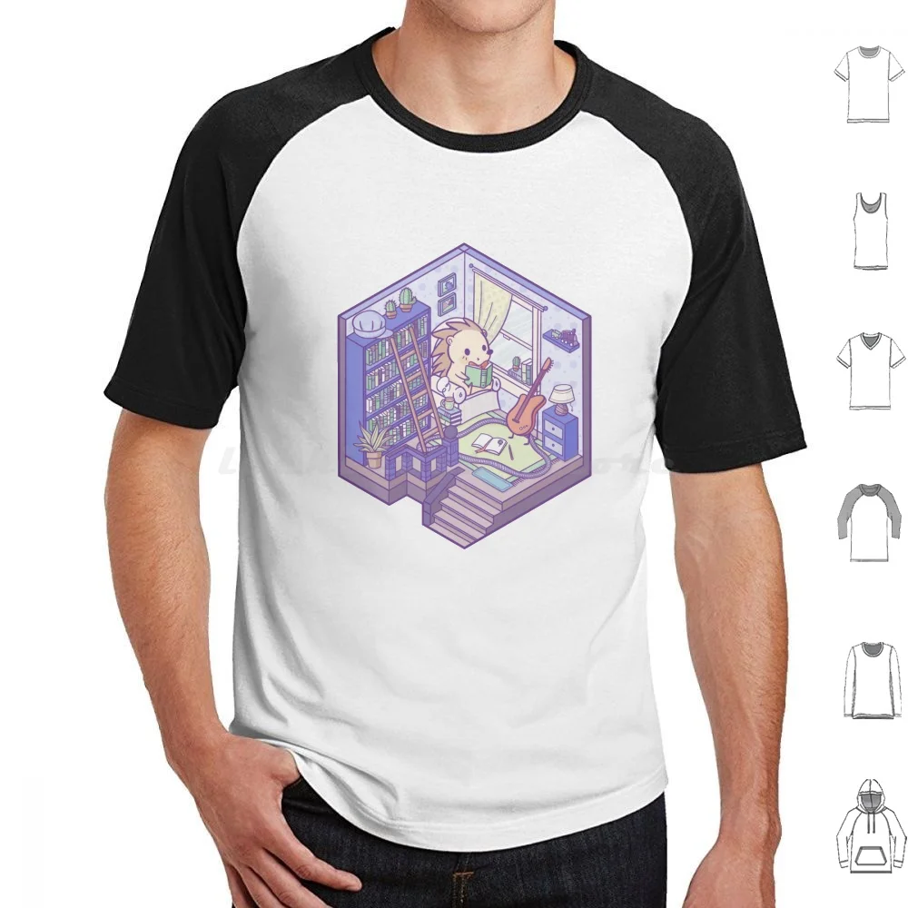 Little Isometric Reading T Shirt Men Women Kids 6xl Hedgehog Isometric Pet Animal Cartoon Artist Home Designer Home Design Book