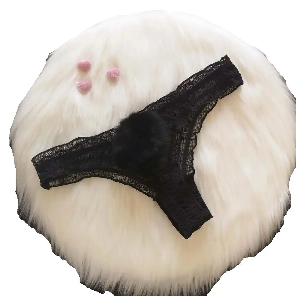 Seksi sevimli tavşan kuyruğu tanga seksi dantel külot kadın nefes içi boş dikişsiz iç çamaşırı tanga sıcak T pantolon seksi iç çamaşırı