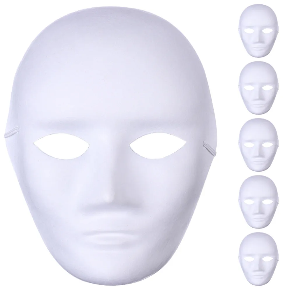 

6 шт. неокрашенных масок из целлюлозы, заготовки для маскарада, белые маски для самостоятельной росписи, для вечеринок, школьных мероприятий, дней рождения, маскарадов
