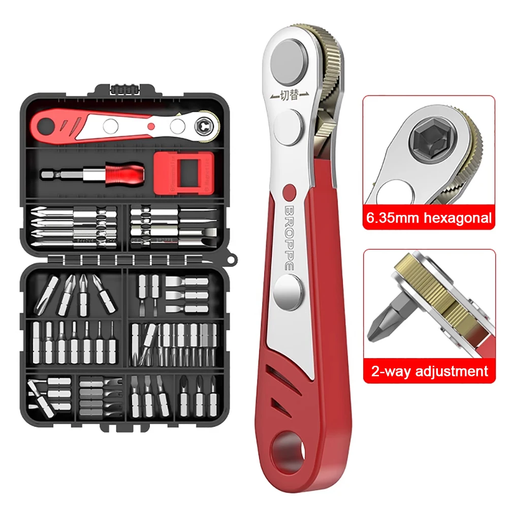 

Right Angle Ratchet Wrench Screwdriver Socket Nut Set Metric Screwdriver Bit 1/4 Hexagon Handle Drive Torx Slot Hand Tools 90