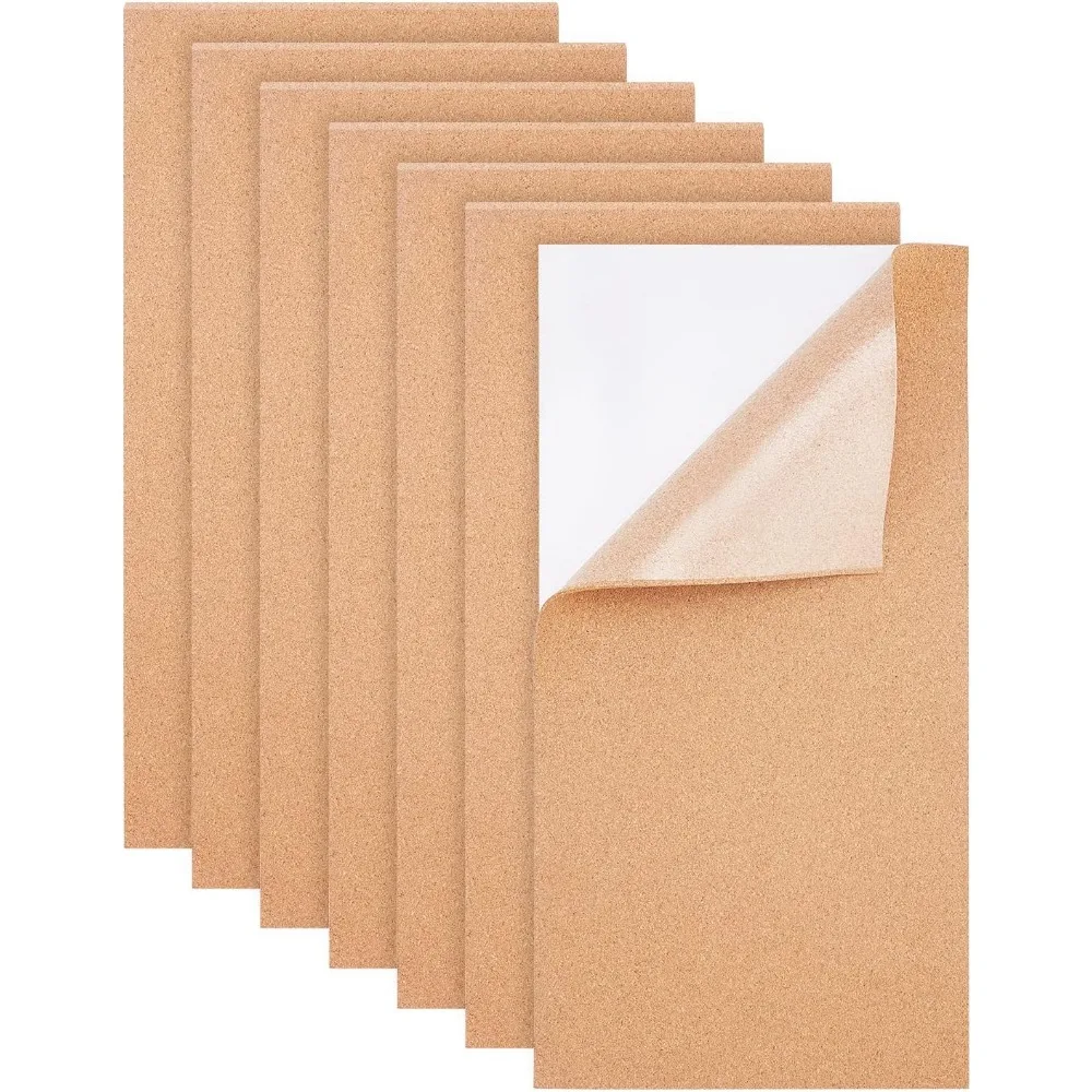 

6 Pack 15.7x7.8 Inch Back-Adhesive Cork Sheets (2mm Thick) Insulation Cork Backing Sheets for Coaster, Wall Decoration Party