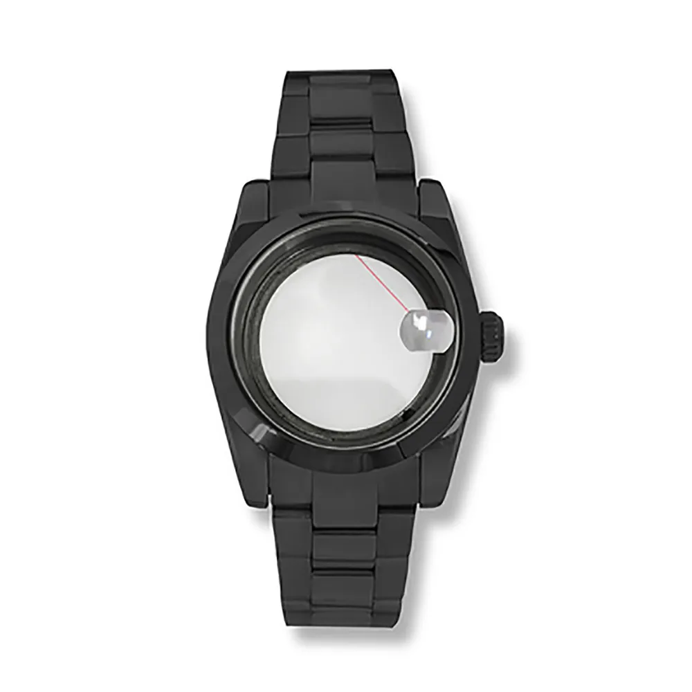 39MM Oyster Perpetual /Fluted Bezel นาฬิกาโปร่งใสด้านล่าง Jubilee สร้อยข้อมือ Sapphire Glass แว่นขยายสำหรับ NH35/ NH36