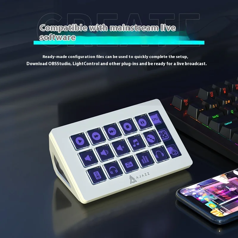 AJAZZ AKP153E/AKP03E  Multifunction Control Panel Desktop Assistant Smart Mini Keyboard Suitable For Multiple Scenarios Office
