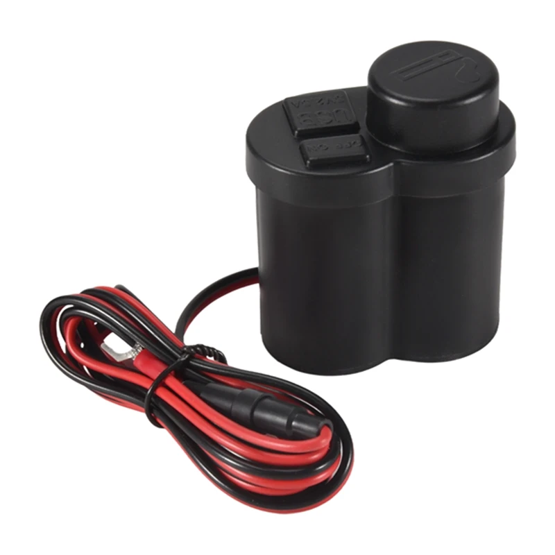 

Hot-A015-Motorcycle USB Charger Phone 12V Cigar Lighter Socket Dual USB Motorcycle Lighter Socket Charger Waterproof