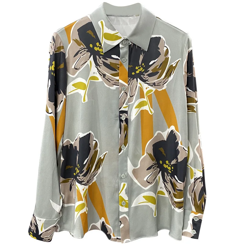 

New Camisas Women Spring Autumn Chiffon Blouses Shirts Lady Casual Long Sleeve Print Blusas Tops