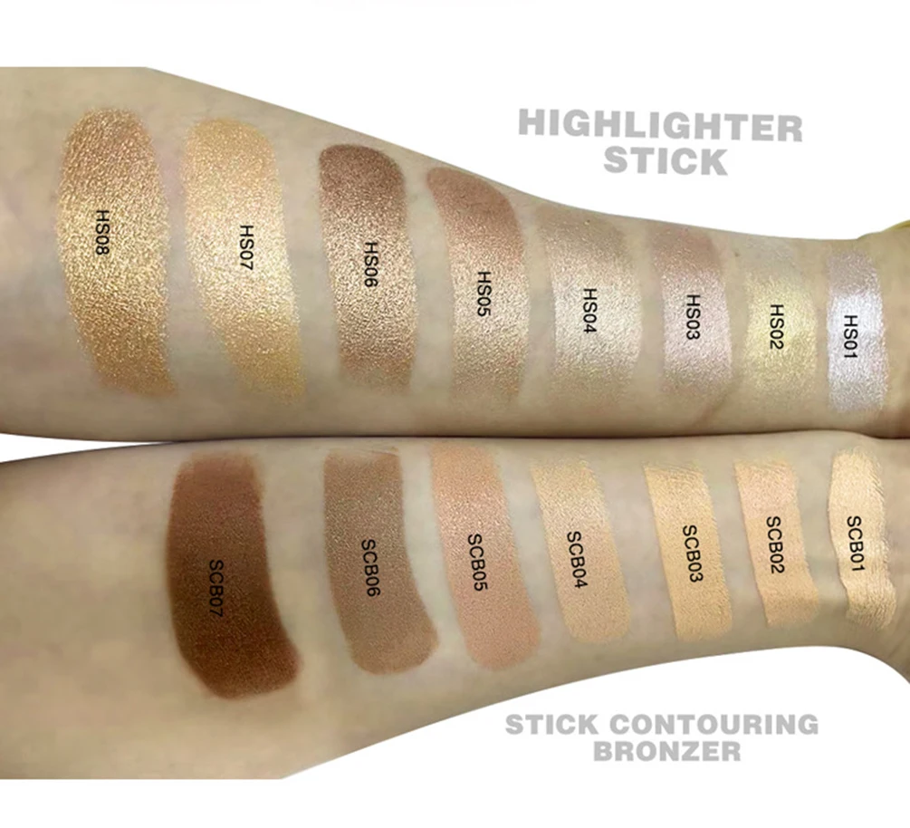 Bâton de fard à joues végétalien à double extrémité avec Logo personnalisé de marque privée, avec brosse douce, couleur naturelle des joues, vente en gros, fard à joues