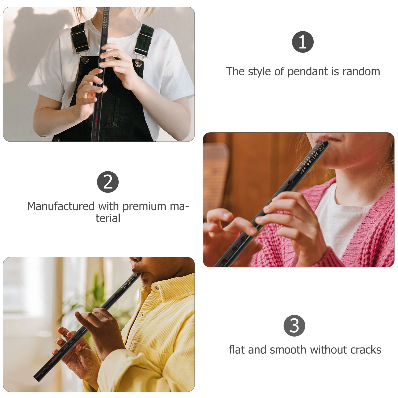 

Musical Instruments Flute Woodwind Traditional Chinese Bamboo Black Classical