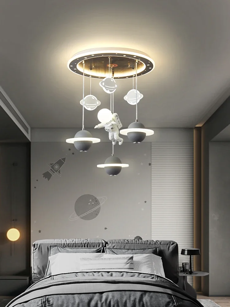 Children's room lamp boy's bedroom lamp space Planet chandelier wandering earth lamp astronaut lamp boy's room lamp