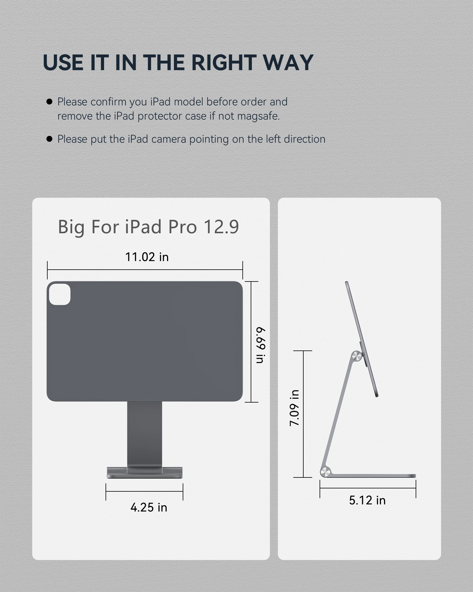 Lululook-iPad pro用の磁気スタンド,調整可能な折りたたみ式スタンド,iPad Pro 12.9/11 ipad air 5/4,回転ブラケット用