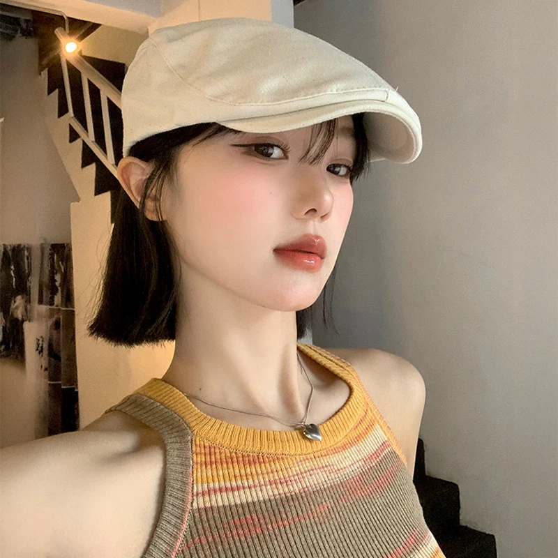 قبعة موزع الصحف مستوحاة من اليابانية متعددة الاستخدامات للرجال والنساء على الطراز البريطاني القديم لربيع الخريف بلغت ذروتها قبعة جمالية عتيقة.