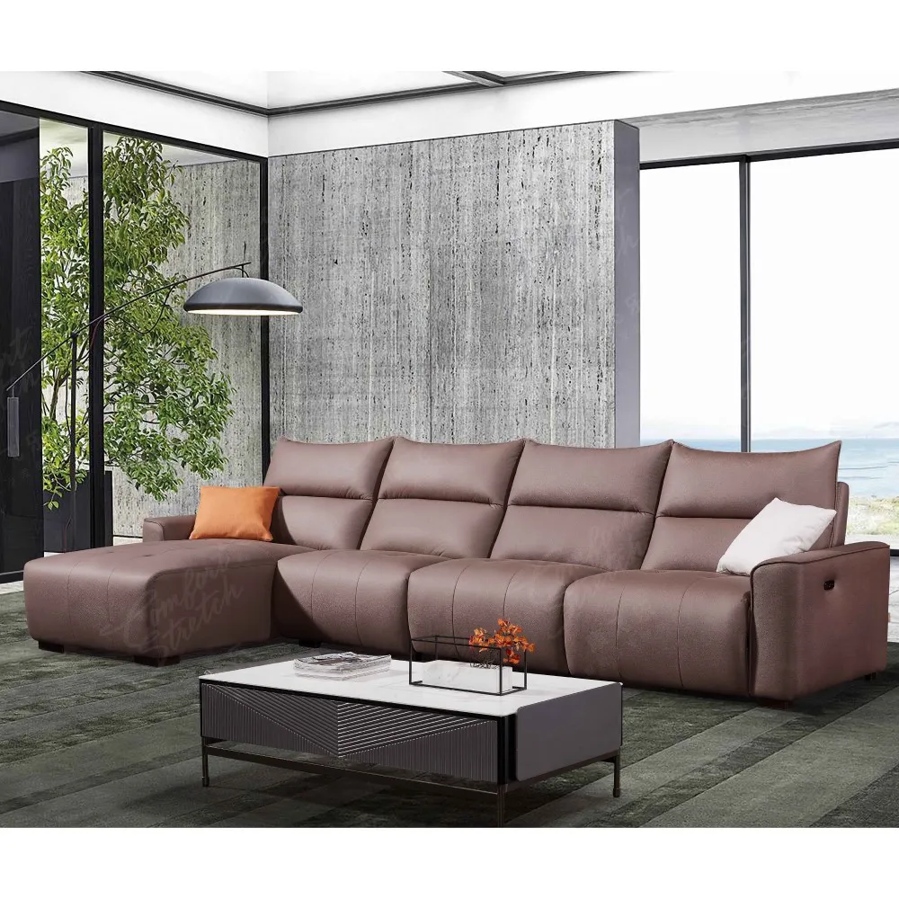 Light Luxury Leather Sofa Modern Living Room Design Leather Sofa Reclining Furniture For Home Hotel Office