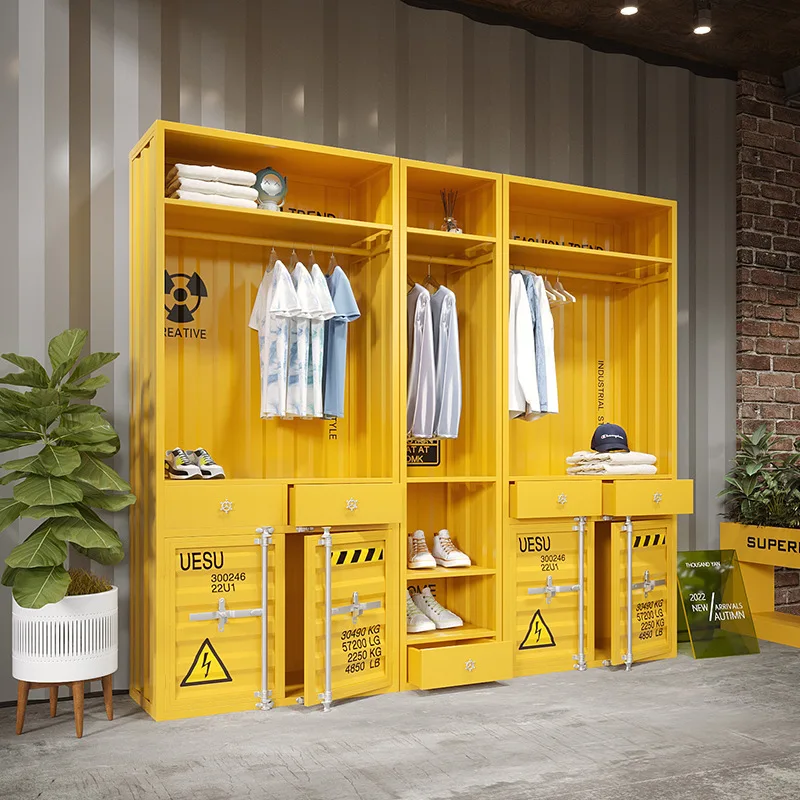 # Cabinet Metal Mesh Red Closet Double Deck Combination Drop Subway Art Home Open Closet
