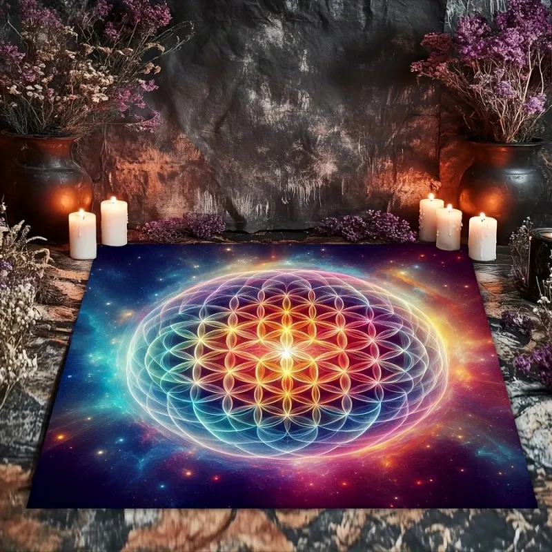 VIKAMA The Galactic Chakra Tree Of Life Tarot Divination Cloth Is Suitable For Divination, Astrology And Oracle Cards