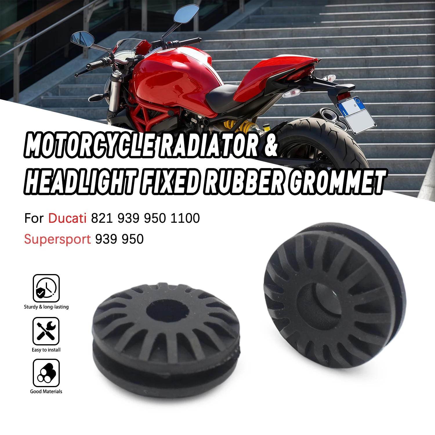 Motorcycle Radiator Grommet Headlight Mounting Rubber Plugs For Ducati Monster 821 1100 Hypermotard SuperSport 939 950
