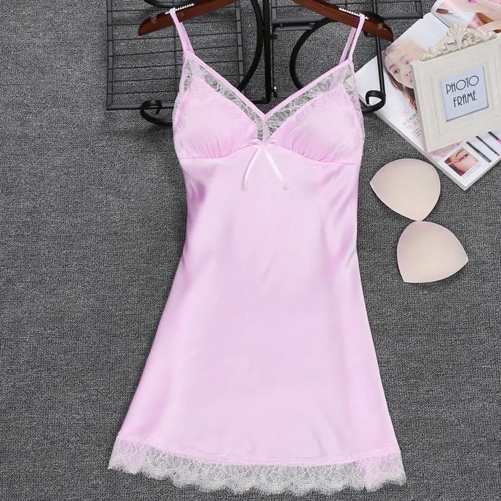 Robes Nightdress Underwear Pajamas Women Satin Lingerie Silk Sleepwear Sexy Nightie And Robe Set Sexy Bunny Outfit