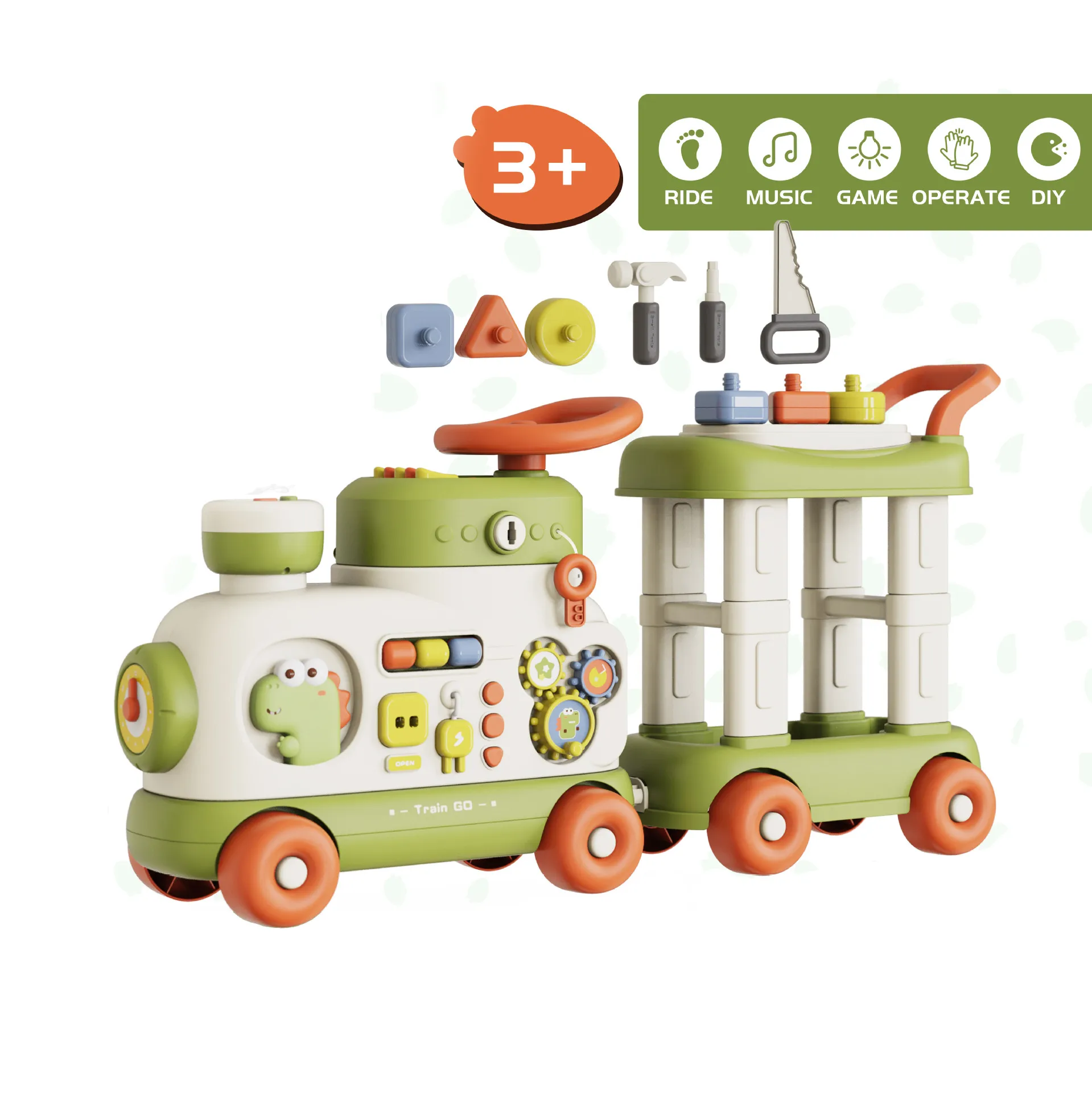 Children's Multi-Functional Walker Cart Anti-Tip Learning Toy