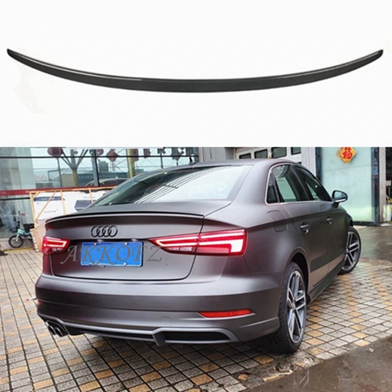 

For AUDI A3 S3 RS3 Limousine 8V Sedan 2013-2020 S Style Carbon Fiber Rear Spoiler Trunk Wing FRP Forged carbon