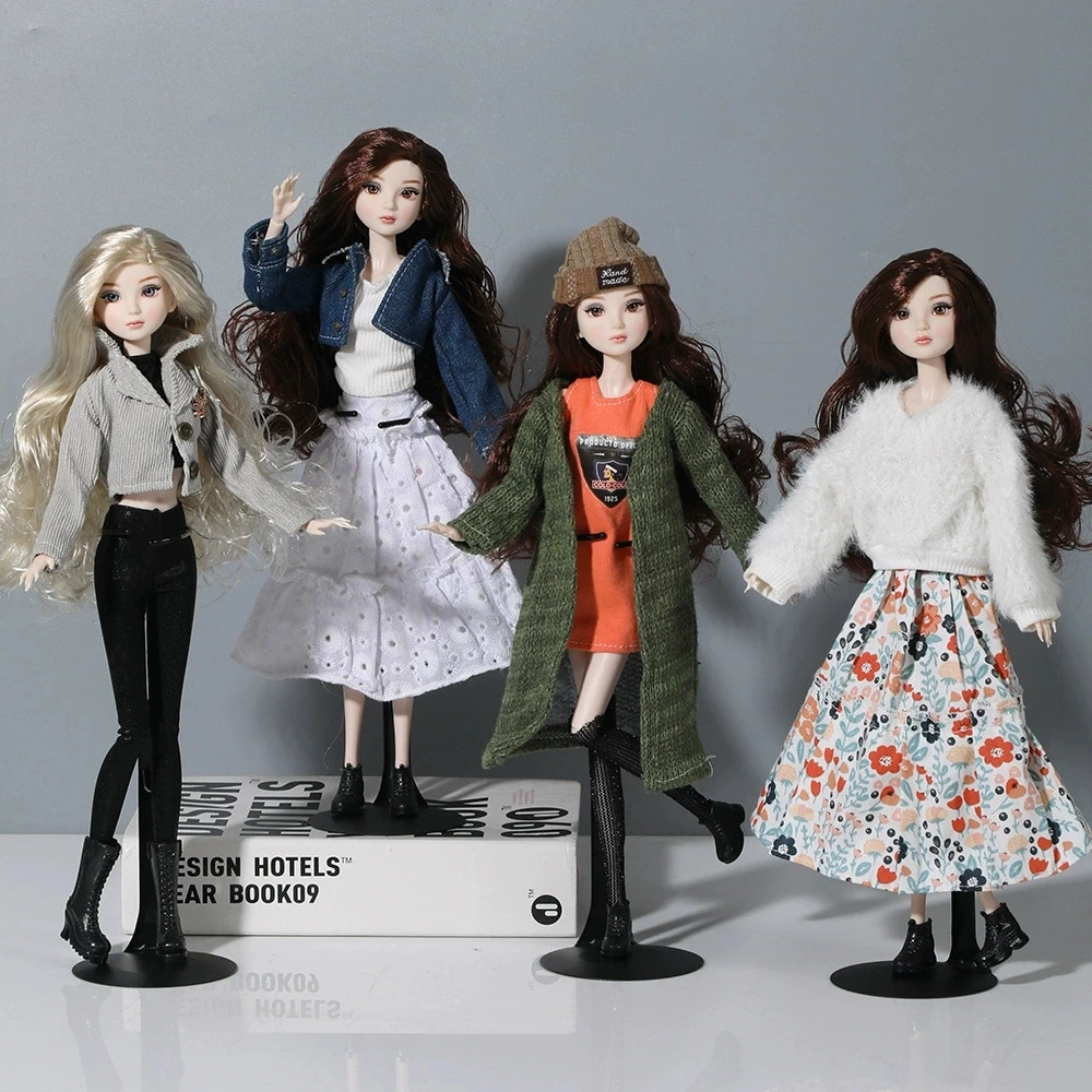11.5inch Supermodel Doll Fashion Winter Clothing set included Coat Sweater Pants Dress Skirt DIY Cute Clothes for Barbie dolls